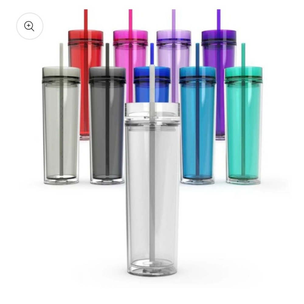 Maars skinny Tumbler with lid and straw Clear